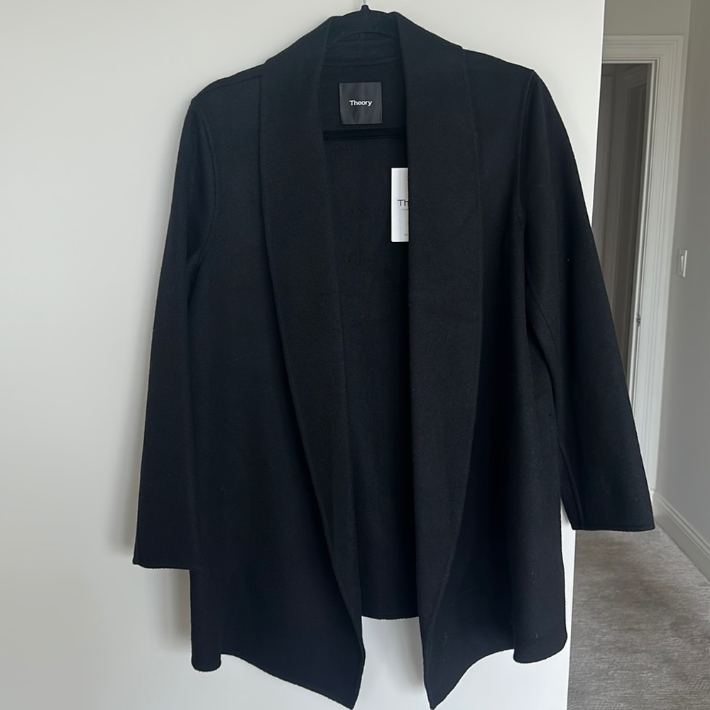 Theory Clairene Shawl Sweater - Black
